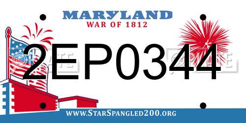 2EP0344 Maryland License Plate