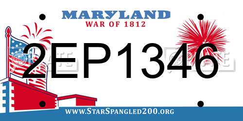2EP1346 Maryland License Plate