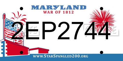2EP2744 Maryland License Plate