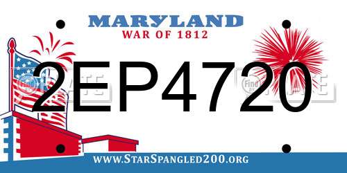 2EP4720 Maryland License Plate
