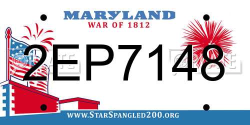 2EP7148 Maryland License Plate