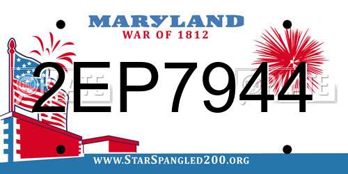 2EP7944 Maryland License Plate
