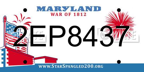 2EP8437 Maryland License Plate