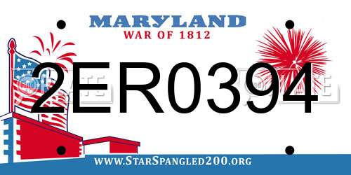 2ER0394 Maryland License Plate
