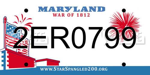 2ER0799 Maryland License Plate