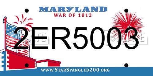 2ER5003 Maryland License Plate