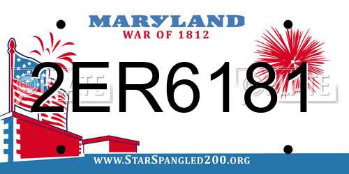 2ER6181 Maryland License Plate