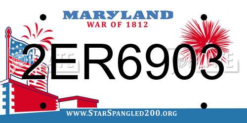 2ER6903 Maryland License Plate