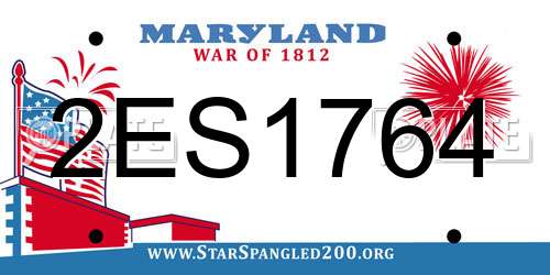 2ES1764 Maryland License Plate