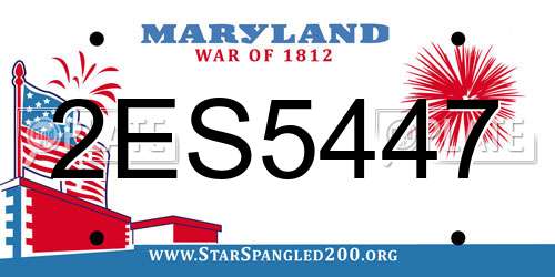 2ES5447 Maryland License Plate