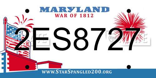2ES8727 Maryland License Plate