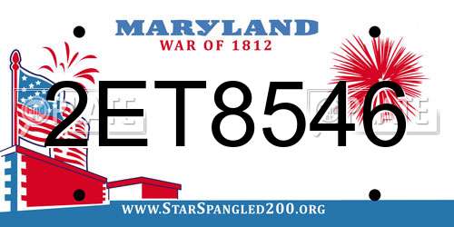 2ET8546 Maryland License Plate