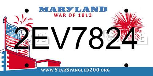 2EV7824 Maryland License Plate