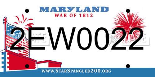 2EW0022 Maryland License Plate