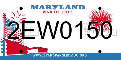 2EW0150 Maryland License Plate