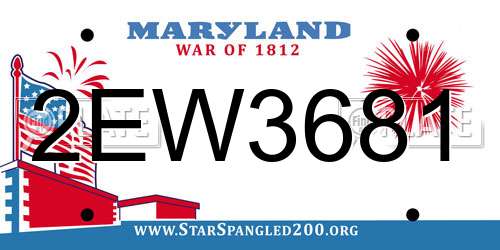 2EW3681 Maryland License Plate