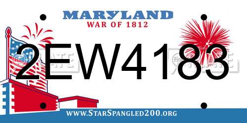 2EW4183 Maryland License Plate