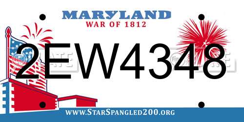 2EW4348 Maryland License Plate