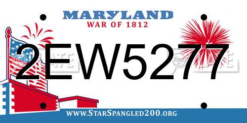 2EW5277 Maryland License Plate