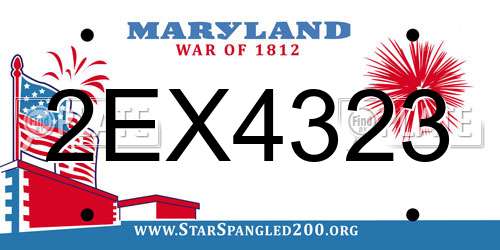 2EX4323 Maryland License Plate