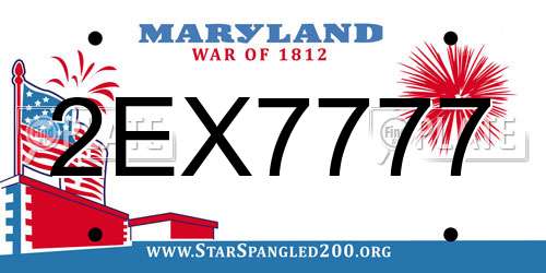 2EX7777 Maryland License Plate