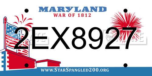 2EX8927 Maryland License Plate