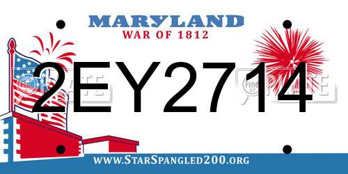 2EY2714 Maryland License Plate
