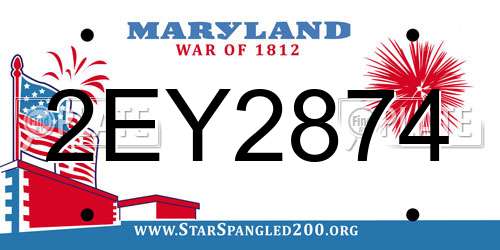 2EY2874 Maryland License Plate