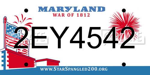 2EY4542 Maryland License Plate