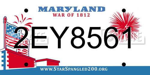 2EY8561 Maryland License Plate
