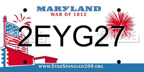 2EYG27 Maryland License Plate