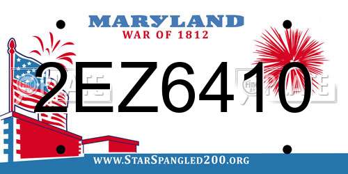 2EZ6410 Maryland License Plate