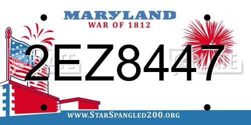 2EZ8447 Maryland License Plate