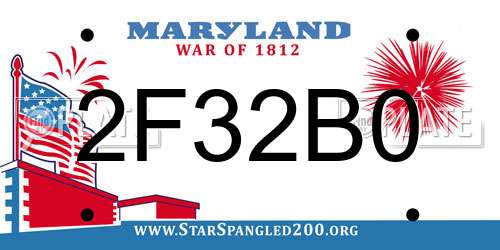 2F32B0 Maryland License Plate