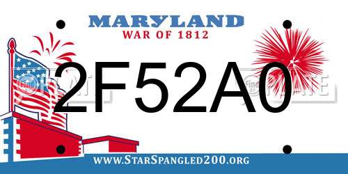 2F52A0 Maryland License Plate