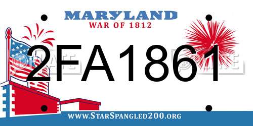 2FA1861 Maryland License Plate