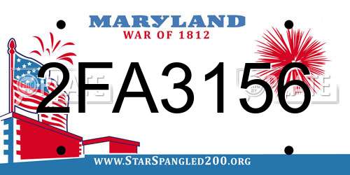 2FA3156 Maryland License Plate