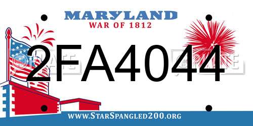 2FA4044 Maryland License Plate