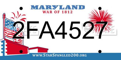 2FA4527 Maryland License Plate
