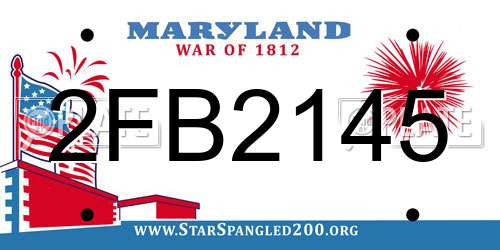 2FB2145 Maryland License Plate