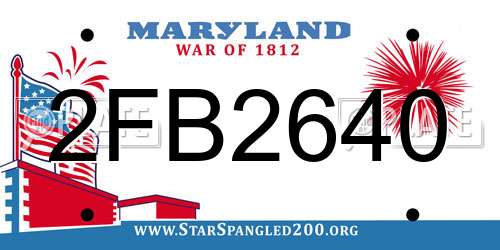 2FB2640 Maryland License Plate
