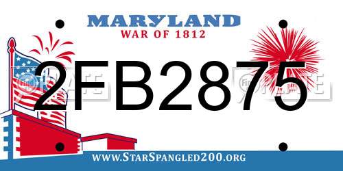 2FB2875 Maryland License Plate