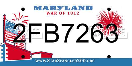2FB7263 Maryland License Plate