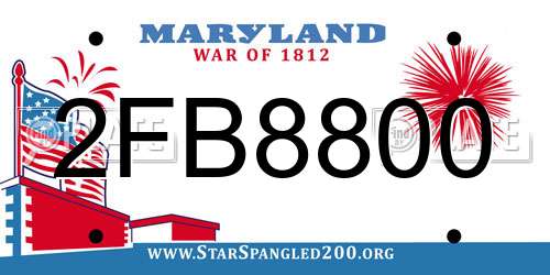 2FB8800 Maryland License Plate