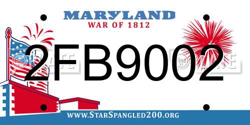 2FB9002 Maryland License Plate