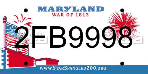 2FB9998 Maryland License Plate