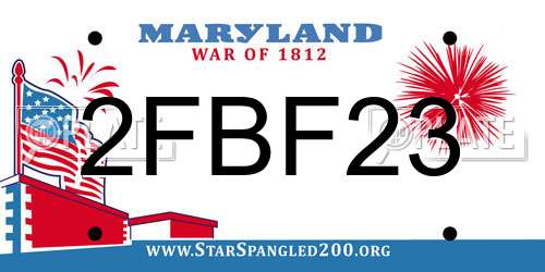 2FBF23 Maryland License Plate