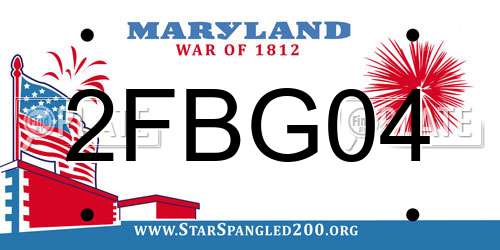 2FBG04 Maryland License Plate