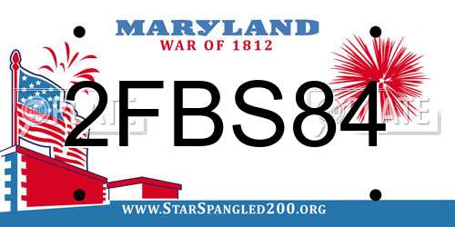 2FBS84 Maryland License Plate