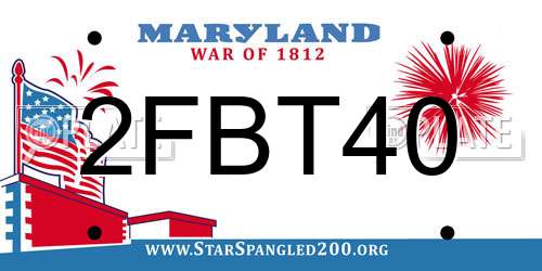 2FBT40 Maryland License Plate